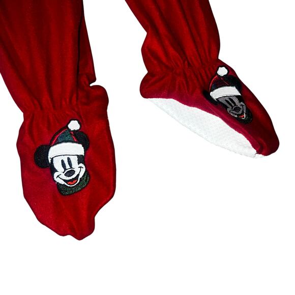 Vintage Disney Store Mickey embroidered footed Red plaid Christmas sleeper 12m - Picture 7 of 9